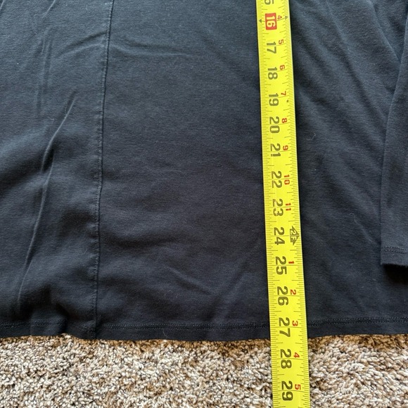 J Jill Women XLT 100% Pima Cotton Crew Neck Tee Long Sleeve Black Relaxed Basic - Picture 8 of 9